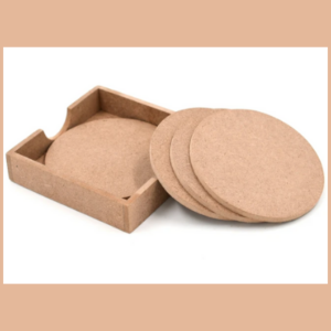 MDF round coaster with horizontal holder