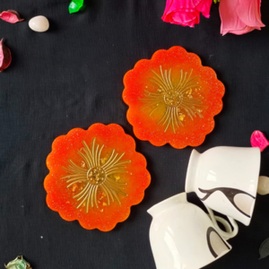 Blossom Poppy Resin Tea Coaster