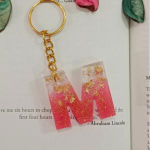 M- Alphabet Resin Keychain