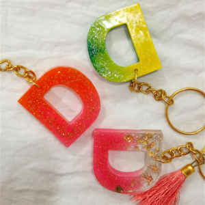 D- Alphabet Resin Keychain