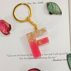 F- Alphabet Resin Keychain