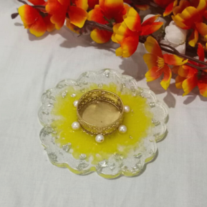 Yellow Resin Tea Light Holder