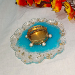 Sky Blue Resin Tea Light Holder